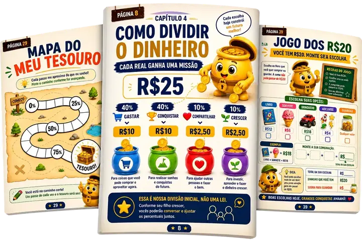 Mockup das páginas do material